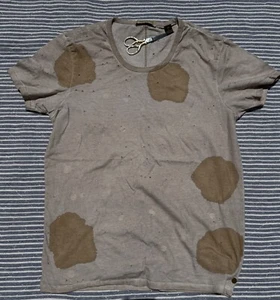 Scotch & Soda Distressed T-Shirt L Holes Paint Bleach Grunge Tee - Picture 1 of 6