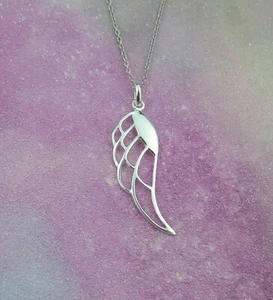 Glück Schutzengel Flügel Massiv 925 Sterlingsilber Anhänger Halskette Muttertag - Bild 1 von 2