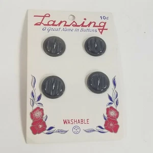 Vintage Lansing Two Hole Button New Old Stock Gray Lot of 4x - Picture 1 of 4