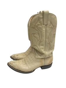 Cowboy Boots Alligator Crocodile Men’s 8 1/2 D Mexican Animal Leather Western - Picture 1 of 23