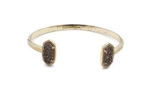Kendra Scott Cuff Bracelet Gold Tone Druzy 7" - Picture 1 of 8
