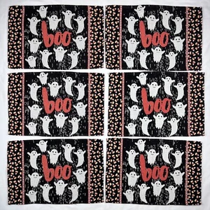 Vintage 90er Halloween 6er Set Ghost Boo Zuckermais Esstisch Tischsets - Bild 1 von 6