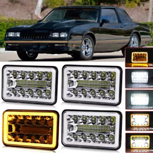 Fit Chevrolet Monte GMC 4PCS 4x6" LED Headlights DRL Hi/Lo Beam Halo DRL - Bild 1 von 15