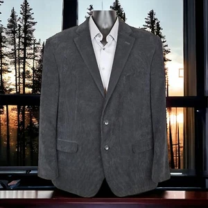 Geoffrey Beene Jacket Blazer Mens 48L Charcoal Ribbed - Picture 1 of 11