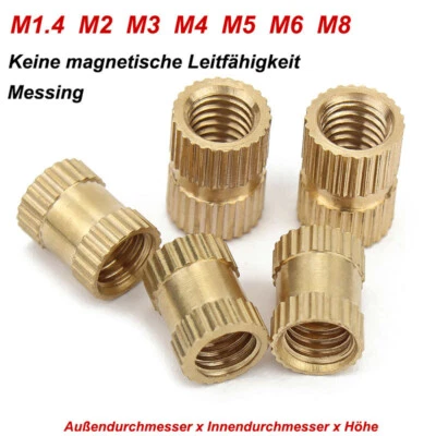 Einpressmuttern Rändelmuttern M1.4 - M8 Messing Gewindeeinsatz Metrisch 3D Druck - Bild 1 von 4