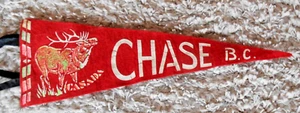 Chase B.C. Canada SOUVENIR 17" Felt Pennant with Elk - Picture 1 of 4