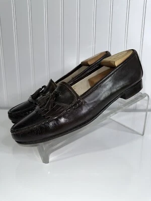 Stanley Blacker Men’s Brown Leather Dress Shoes Loafers Tassel Size 11.5M Italy - Image 1 of 4