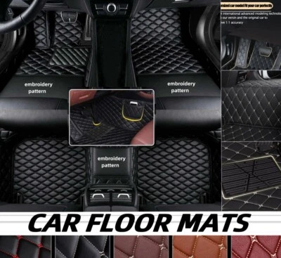 For Pontiac Car Floor Mats PU Leather Custom All Weather Rugs Liners Waterproof Foto 1 de 4