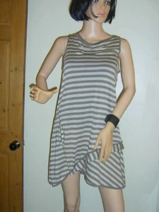 Mado Et Les Autres Dress  / Tunic  Coffee & Cream  Sz 12 Fine Knit. Summer Beach - Picture 1 of 3