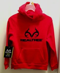 Realtree Red Hoodie Youth Size S Logo Graphic Front Lined Hood Pullover Soft NWT - Picture 1 of 2