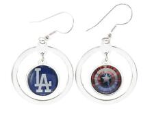 Los Angeles Dodgers Captain America Two Sided Silver Hoop Earrings Jewelry LA