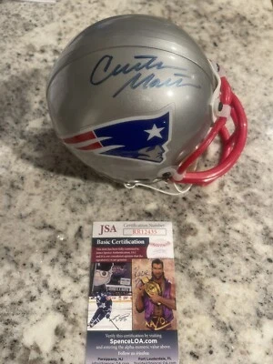 CURTIS MARTIN SIGNED AUTOGRAPHED MINI HELMET NFL JSA COA PATRIOTS HOF - Image 1 of 4