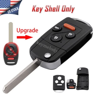 Upgrade Remote Flip Key Case Fob Shell 4Btn for Honda Accord Civic CRV Polit Fit - Picture 1 of 11