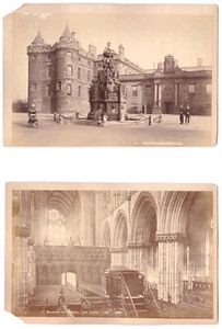 Foto CDV de 2 caras CATEDRAL Y FUENTE DE CRISTAL Holyrood Escocia Reina Victoria - Imagen 1 de 12