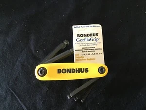 BONDHUS 12894 5 Piece SAE Fold-Up Hex Key Set, 12894 - Picture 1 of 2