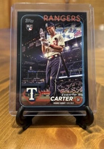 2024 Topps Update Evan Carter Rookie Debut Black Border /74 - Picture 1 of 2
