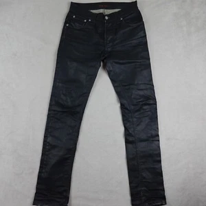 Nudie Jeans Co Jeans Mens 28 Black Italy Coated Finish Slim Fit Urban Streetwear - Picture 1 of 23