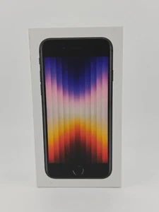 New Sealed Apple iPhone SE 3rd Gen 64GB Midnight CRICKET WIERLESS - Afbeelding 1 van 6