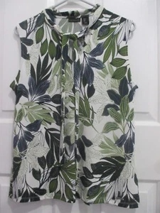 womens Tahari size L sleeveless v-neck tie at the neck top - Picture 1 of 11