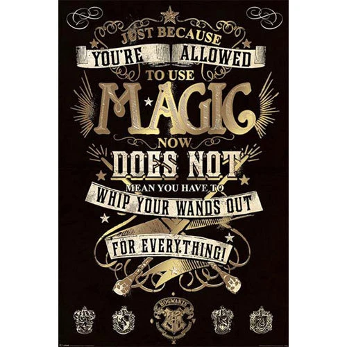 Harry Potter - Allowed To Use Magic POSTER 61x91cm * Hogwarts Wand Spells