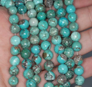 8MM BONSAI GARDEN CHRYSOTINE GEMSTONE ROUND LOOSE BEADS 15.5" - Picture 1 of 4