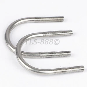 M6 M8 M10 M12 U-Bolts Round Pipe U Bolt - A2 304 Stainless Steel 14mm-328mm Long - Picture 1 of 8