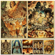 Vintage Japanese Anime Attack on Titan Retro Poster Kraft Paper Print Stickers