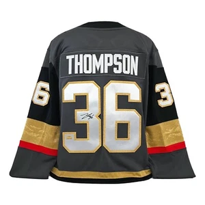 Logan Thompson Autographed Vegas Golden Knights Jersey COA IGM Signed Grey - Picture 1 of 7