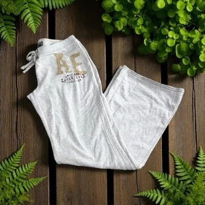American Eagle Vintage Y2K Fleece Beige Flare Sweatpants 90s Low Rise Sz Medium - Picture 1 of 8