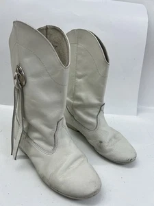 1991 Vintage Linda Lewis Designs Western Tanzstiefel Gr. 6 weiße Leder Cheerleader - Bild 1 von 8