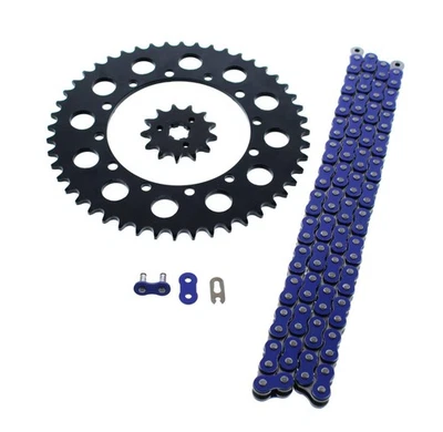 1996 1997 1998 1999 Kawasaki KX125 125 Blue Chain and Sprocket Black 13/48 112L - Image 1 of 4