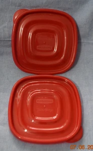Lot of 2 Rubbermaid #832F Burgundy Take Along 6.25” Square Replacement Lids Only - Picture 1 of 1