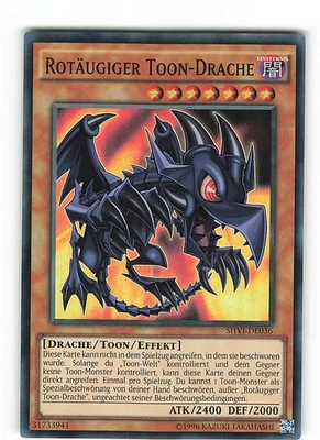 Yugioh ROTÄUGIGER TOON-DRACHE , shvi-de036 Super Rare deutsch Near Mint  - Bild 1 von 2