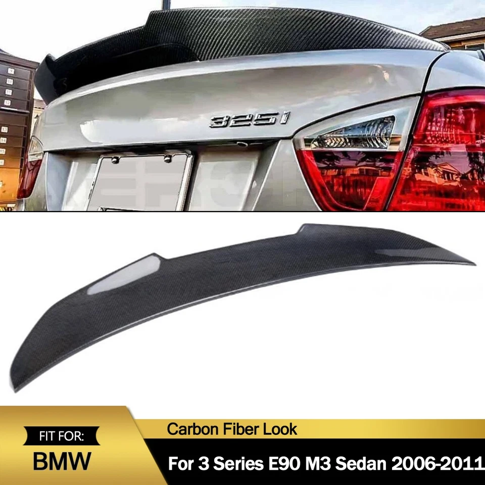 CARBON FIBER PSM STYLE REAR SPOILER TRUNK LIP FOR BMW E90 M3 328I 335I 2006-2011 Foto 1 de 4