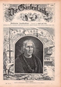 Cristoforo Colombo - 1892 - Copertina decorativa storica ~22x31cm - Foto 1 di 1
