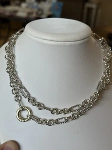 "Collar de cadena Figaro 31 1/2"" DAVID YURMAN oro de ley/18 k" - Imagen 1 de 7