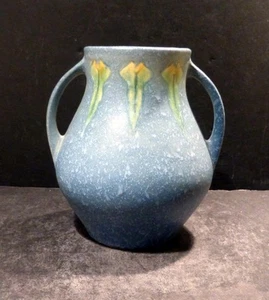 Roseville Windsor Blue Vase With Geometric Decoration, 545-5" - MINT - Picture 1 of 1
