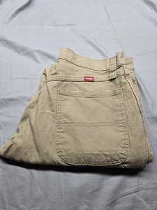 Wrangler 1094LXWCK Carpenter Pants Men’s 32x32 Khaki Tan Work Utility Canvas - Picture 1 of 6