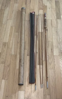 Caña de pescar Southbend vintage de bambú con mosca de 4 piezas con tubo de calcetín modelo 346-9 Foto 1 de 4