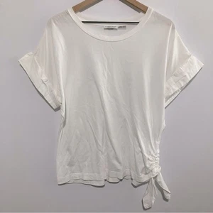 Calvin Klein weißes Kurzarmshirt mit seitlichem Bindeband Größe L - Bild 1 von 8