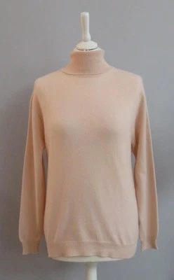 Kirkland Signature 100% Cashmere Blush Pink Roll Neck Jumper M - Image 1 of 4