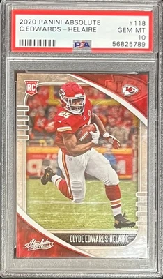 PSA 10 2020 Panini Absolute - Rookie Clyde Edwards-Helaire #118 (RC) Foto 1 de 2