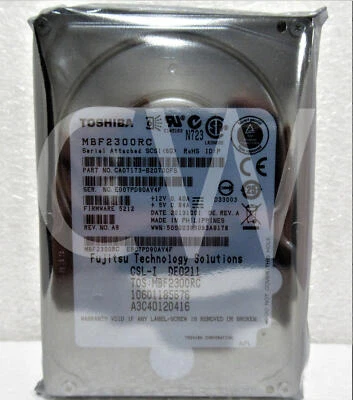 MBF2300RC Toshiba ENTERPRISE 300GB 10K RPM 6Gbps 2.5" SAS HDD Hard Drive - Image 1 of 2
