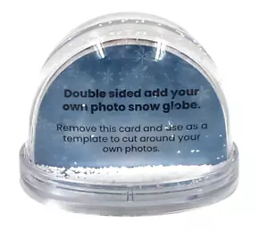 Christmas Snow Globe Insert Add Your On Photo Double Sided Plastic 93x 75mm - Picture 1 of 4