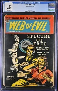 Web of Evil #10 CGC 0.5 1954, PCH NIVEL DE ENTRADA DE BAJO GRADO - Imagen 1 de 2