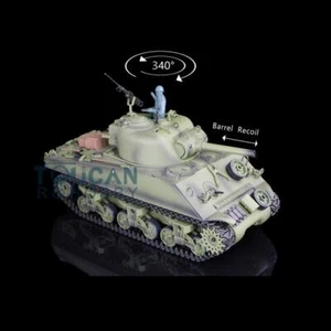 2.4G 1/16 Henglong 7.0 Plastic Model 3898 M4A3 Sherman RTR RC Tank Barrel Recoil - Picture 1 of 9