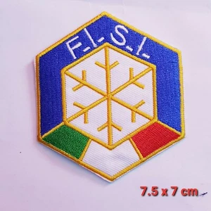 FISI Italy ski sports art badge Embroidered Iron or Sew on Patch - Picture 1 of 1