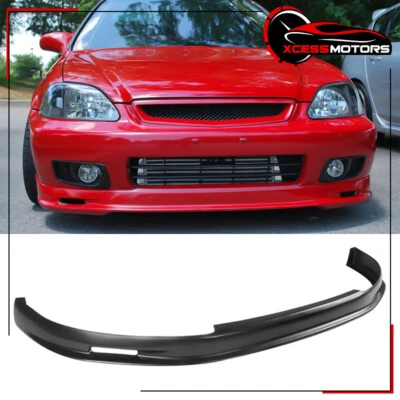 Fits 99-00 Honda Civic EK Mug Style Front Bumper Lip Spoiler Unpainted PP Foto 1 de 4
