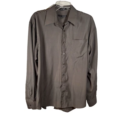 Camisa de vestir de manga larga para hombre Enrico Rossini talla M 34-35 15-15/1/2 marrón Foto 1 de 4