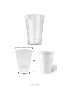 3000 bicchieri plastica 166/200cc acqua trasparente o bianchi Riutilizz - Foto 1 di 4